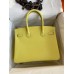Hermes Birkin 30 Retourne Handmade Bag In Lime Epsom Calfskin