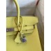 Hermes Birkin 30 Retourne Handmade Bag In Lime Epsom Calfskin