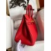 Hermes Birkin 30 Retourne Handmade Bag In Red Epsom Calfskin