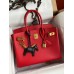 Hermes Birkin 30 Retourne Handmade Bag In Red Epsom Calfskin