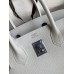 Hermes Birkin 30 Retourne Handmade Bag In White Epsom Calfskin
