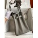Hermes Birkin 30 Retourne Handmade Bag In Gris Meyer Clemence Leather