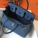 Hermes Blue Agate Clemence Birkin 30cm Bag
