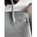Hermes Birkin 30 Handmade Bag In Etain Crocodile Niloticus Matte Skin