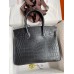 Hermes Birkin 30 Handmade Bag In Black Crocodile Niloticus Matte Skin