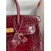 Hermes Birkin 30 Handmade Bag In Bordeaux Crocodile Niloticus Shiny Skin
