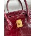 Hermes Birkin 30 Handmade Bag In Bordeaux Crocodile Niloticus Shiny Skin