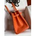 Hermes Birkin 30 Retourne Handmade Bag In Orange Ostrich Leather