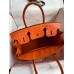 Hermes Birkin 30 Retourne Handmade Bag In Orange Ostrich Leather