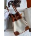 Hermes Birkin 30 Handmade Bag In Toile & Gold Swift Leather
