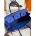 Hermes Birkin 35 Retourne Handmade Bag In Blue Electric Clemence Leather