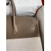 Hermes Birkin 35 Handmade Bag In Toile & Taupe Clemence Leather