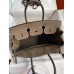 Hermes Birkin 35 Handmade Bag In Toile & Taupe Clemence Leather