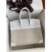 Hermes Birkin 35 Handmade Bag In Toile & White Clemence Leather