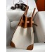 Hermes Birkin 35 Handmade Bag In Toile & Gold Swift Leather