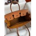 Hermes Birkin 35 Handmade Bag In Toile & Gold Swift Leather