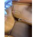 Hermes Birkin 35 Handmade Bag In Toile & Gold Swift Leather