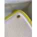 Hermes Picotin Lock 18 Bicolor Handmade Bag in Craie and Lime Clemence Leather