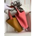 Hermes Picotin Lock 18 Bicolor Handmade Bag in Sesame and Rose Azalee Clemence Leather