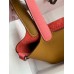 Hermes Picotin Lock 18 Bicolor Handmade Bag in Sesame and Rose Azalee Clemence Leather
