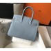 Hermes Birkin 30cm Bag In Blue Lin Clemence Leather GHW
