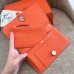 Hermes Dogon Duo Wallet In Orange Clemence Leather