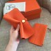 Hermes Dogon Duo Wallet In Orange Clemence Leather