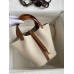 Hermes Picotin Lock 18 Bicolor Handmade Bag in Craie and Gold Clemence Leather