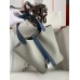Hermes Picotin Lock 18 Bicolor Handmade Bag in Gris Mouette and Blue Agate Swift Leather
