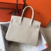 Hermes Birkin 30cm Bag In Beton Clemence Leather GHW