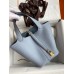 Hermes Picotin Lock 18 Handmade Bag in Blue Lin Clemence Leather