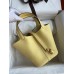 Hermes Picotin Lock 18 Handmade Bag in Jaune Poussin Clemence Leather