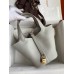 Hermes Picotin Lock 18 Handmade Bag in Pearl Grey Clemence Leather