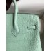 Hermes Birkin 25 Retourne Handmade Bag In Vert Deau Matte Alligator Leather