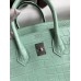 Hermes Birkin 25 Retourne Handmade Bag In Vert Deau Matte Alligator Leather