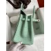 Hermes Birkin 25 Retourne Handmade Bag In Vert Deau Matte Alligator Leather