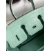 Hermes Birkin 25 Retourne Handmade Bag In Vert Deau Matte Alligator Leather