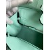 Hermes Birkin 25 Retourne Handmade Bag In Vert Deau Matte Alligator Leather