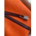 Hermes Picotin Lock 22 Bicolor Handmade Bag in Orange and Burgundy Swift Leather