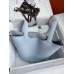 Hermes Picotin Lock 22 Handmade Bag in Blue Brume Clemence Leather