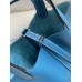 Hermes Picotin Lock 22 Handmade Bag in Blue Jean Clemence Leather
