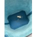 Hermes Picotin Lock 22 Handmade Bag in Blue Jean Clemence Leather