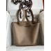 Hermes Picotin Lock 22 Handmade Bag in Taupe Clemence Leather