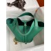 Hermes Picotin Lock 22 Handmade Bag in Vert Vertigo Clemence Leather