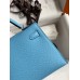 Hermes Kelly Mini II Sellier Handmade Bag In Celeste Epsom Calfskin
