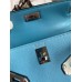 Hermes Kelly Mini II Sellier Handmade Bag In Celeste Epsom Calfskin