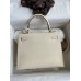 Hermes Kelly Sellier 25 Handmade Bag In Nata Epsom Calfskin