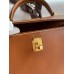 Hermes Kelly Sellier 25 Handmade Bag In Gold Barenia Calfskin