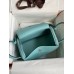 Hermes Lindy 30 Handmade Bag In Blue Atoll Clemence Leather