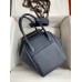 Hermes Lindy 30 Handmade Bag In Blue Nuit Clemence Leather